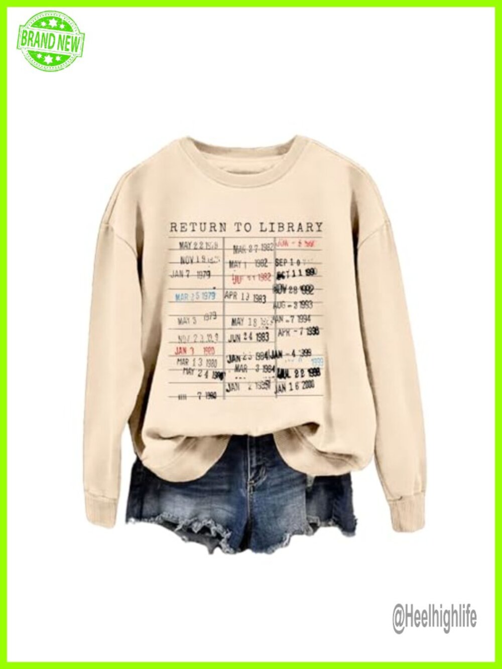 Vintage Book Lover Sweatshirt Crewneck Pullover Library Reader Teacher Top